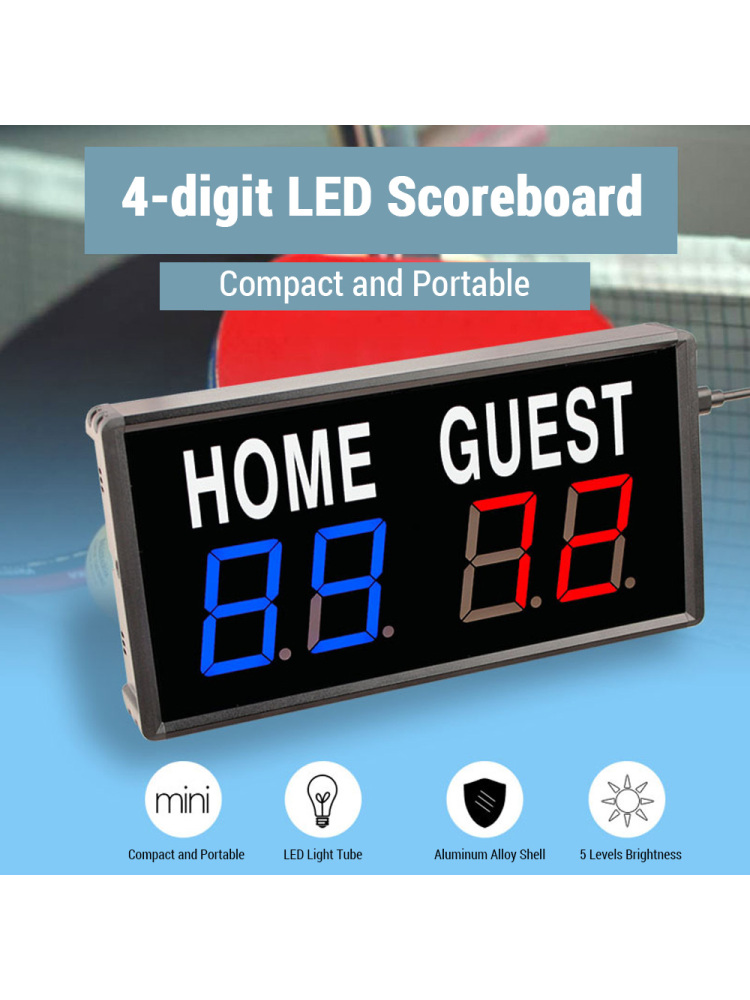 Table Tennis Flash - Placar eletrônico com controle remoto, LED